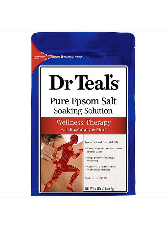 Dr Teal's محلول نقع ملح إبسوم من دكتور تيل، إكليل الجبل والنعناع، 48 أونصة