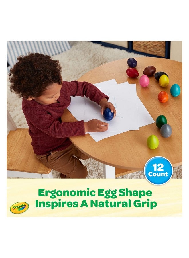 Crayola Large Egg Crayons (12ct), Jumbo Washable Crayons for Toddlers, Preschool Art Supplies for Toddlers, Classroom Must Have, Ages 1+ - Image 4