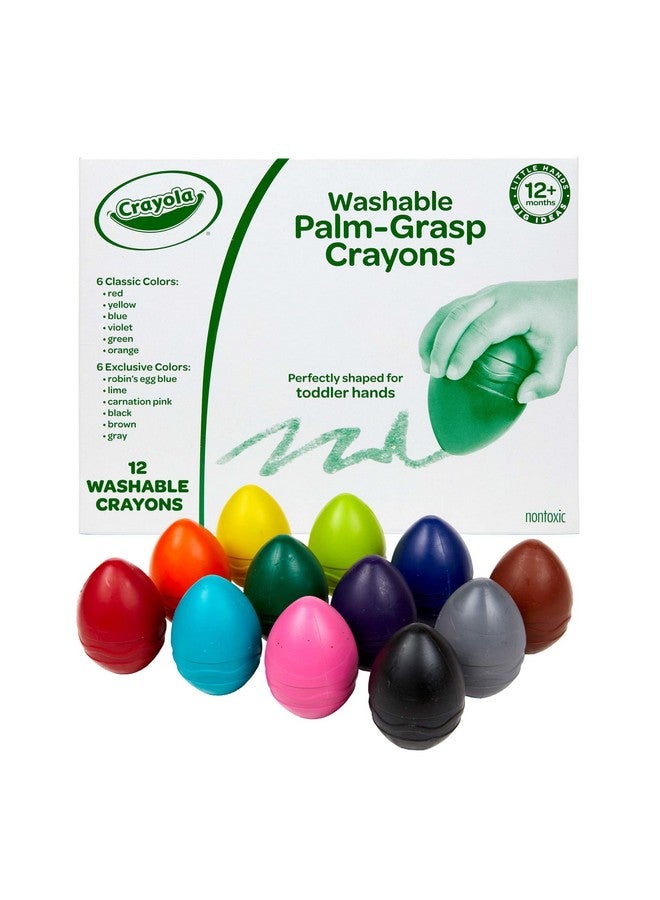 Crayola Large Egg Crayons (12ct), Jumbo Washable Crayons for Toddlers, Preschool Art Supplies for Toddlers, Classroom Must Have, Ages 1+ - Image 1