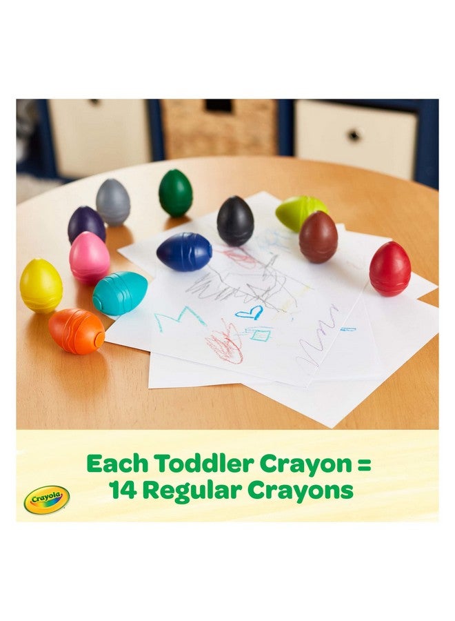 Crayola Large Egg Crayons (12ct), Jumbo Washable Crayons for Toddlers, Preschool Art Supplies for Toddlers, Classroom Must Have, Ages 1+ - Image 2