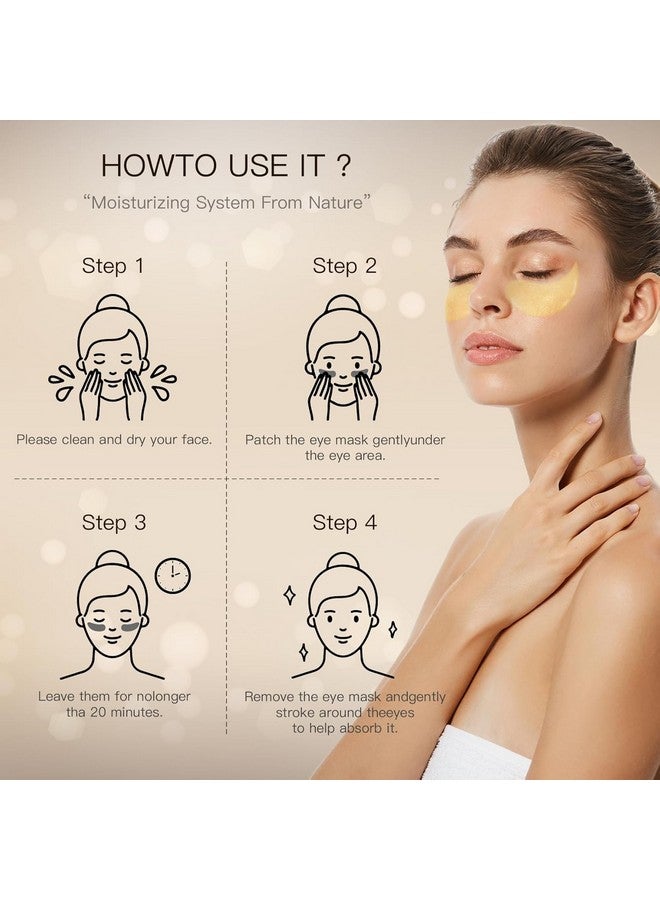 KONSSEE Under Eye Patches (24K Gold, 60PCS) - Under Eye Mask for Puffy Eyes, Fine lines, Dark Circles and Puffiness, Collagen Skin Care Products - Image 4