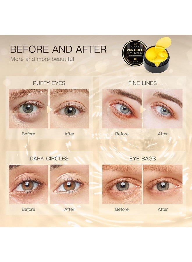 KONSSEE Under Eye Patches (24K Gold, 60PCS) - Under Eye Mask for Puffy Eyes, Fine lines, Dark Circles and Puffiness, Collagen Skin Care Products - Image 5