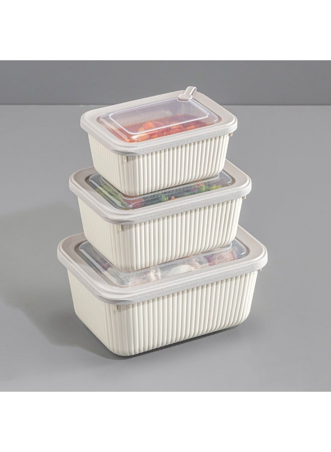 Happy Home 3-Piece Food Storage Container Set – Microwave & Freezer Safe Lids – 600ml, 1050ml, 1750ml – Ideal for Storing Meals, Salads, Vegetables, Fruits, Meat, Beans & Dry Foods – Durable, Food-Safe Plastic, Easy to Clean, Practical & Stylish Kitchen Organizer - Image 3