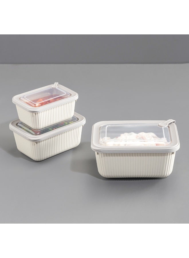 Happy Home 3-Piece Food Storage Container Set – Microwave & Freezer Safe Lids – 600ml, 1050ml, 1750ml – Ideal for Storing Meals, Salads, Vegetables, Fruits, Meat, Beans & Dry Foods – Durable, Food-Safe Plastic, Easy to Clean, Practical & Stylish Kitchen Organizer - Image 4