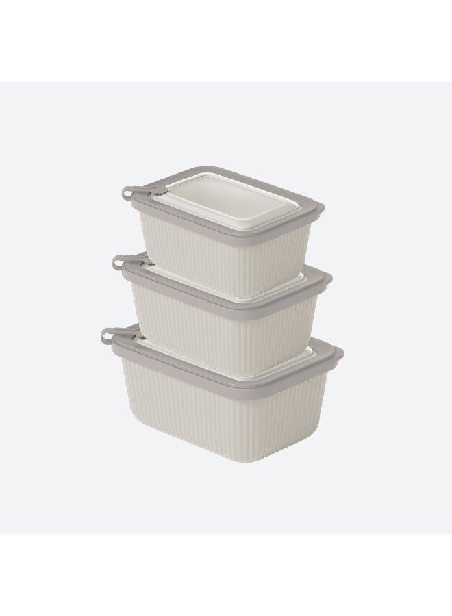 Happy Home 3-Piece Food Storage Container Set – Microwave & Freezer Safe Lids – 600ml, 1050ml, 1750ml – Ideal for Storing Meals, Salads, Vegetables, Fruits, Meat, Beans & Dry Foods – Durable, Food-Safe Plastic, Easy to Clean, Practical & Stylish Kitchen Organizer - Image 2