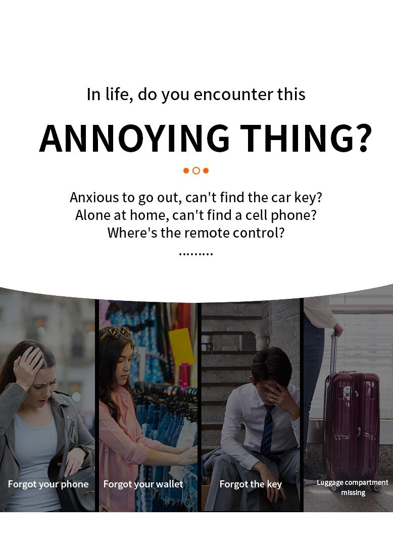 Generic - Bluetooth Tracker Keys Finder and Item Locator for Keys Bags and More Anti-lose tag Phone Finder iOS Compatible Support Apple Find My White - Image 1