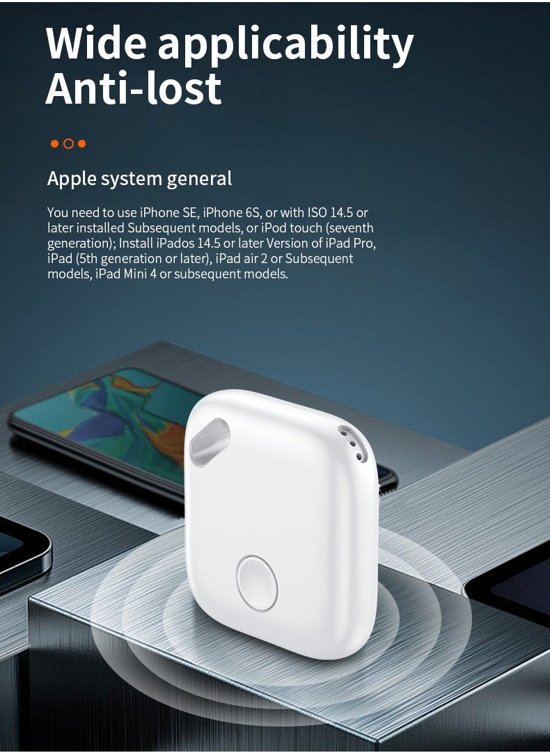 Generic - Bluetooth Tracker Keys Finder and Item Locator for Keys Bags and More Anti-lose tag Phone Finder iOS Compatible Support Apple Find My White - Image 1