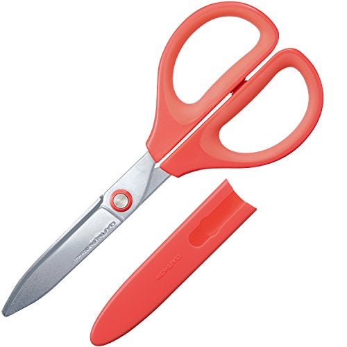 Kokuyo Saxa Non-Stick Scissors - Heavy Duty Titanium Coating Blades with 3D Technology, Ambidextrous Design for Crafting, Sewing & Daily Use, Red, Japan Import (HASA-P280R) - Image 1