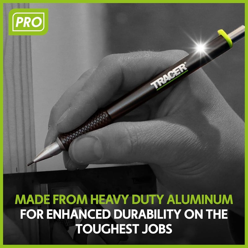 Tracer Pro Series Precision Pencil with 24 x Replacement 1.3mm Leads and Site Holsters. All-in-one Aluminium Precision Marking Kit - Image 4