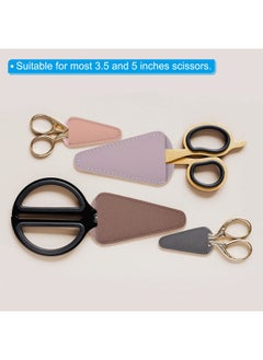 PATIKIL 2.9"X1.5" Pu Leather Scissors Sheath3 Pack Scissors Cover Protector Portable Collect Bags For Eyebrow Trimming Beauty Tool Protectionpink  - Image 4