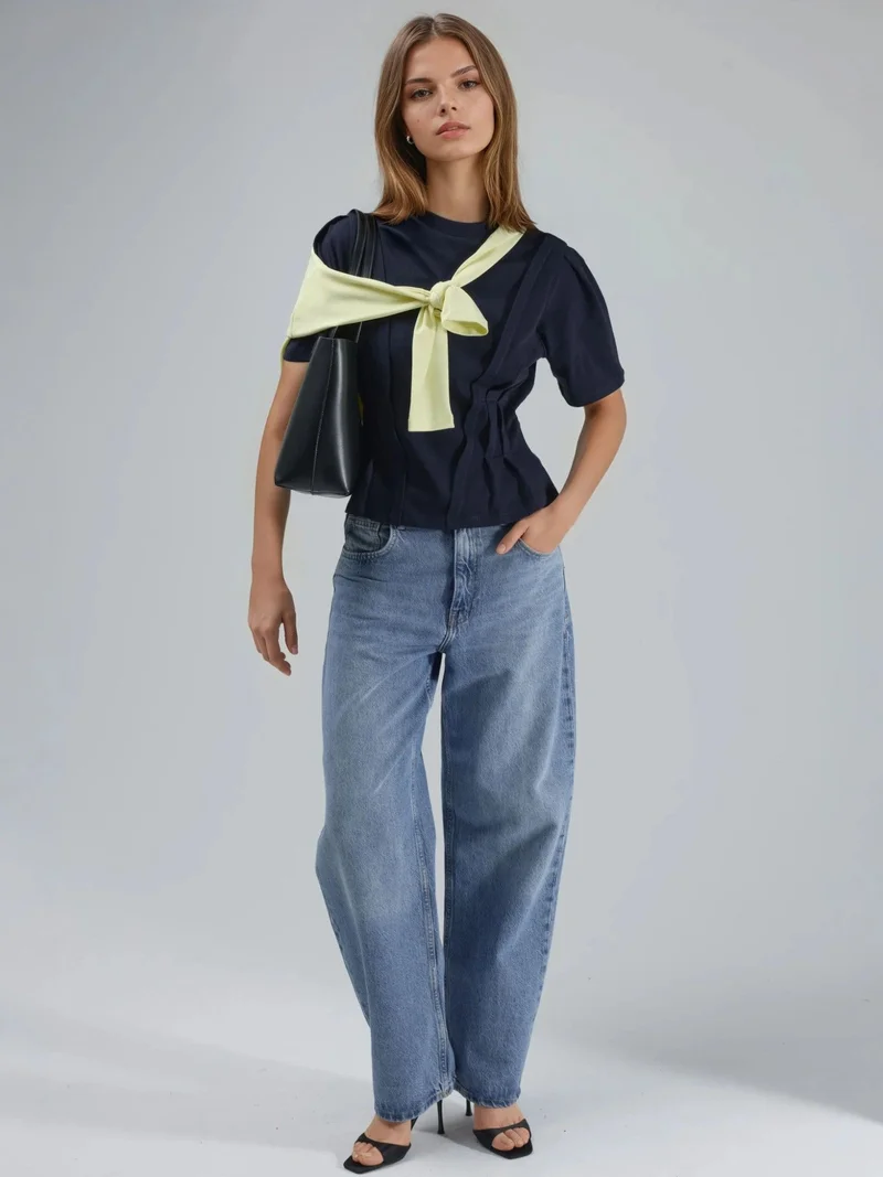 Hiccup Midnight Blue Fitted Crew Neck T-Shirt for Women | Best Price UAE