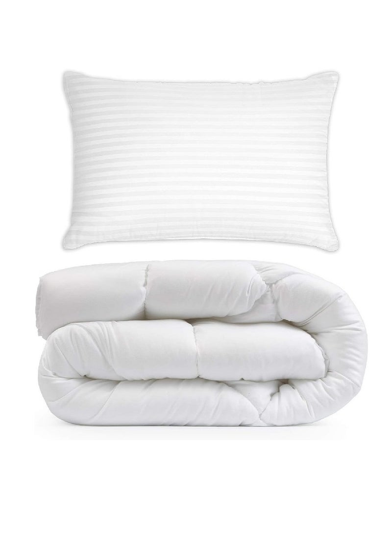Blueberry - Duvet Cotton Plain Single Duvet Insert 160X220Cm With 1 Piece Pillow - Image 1