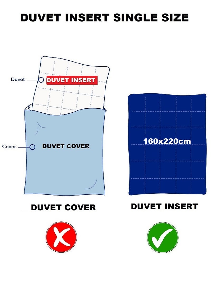 Blueberry - Duvet Cotton Plain Single Duvet Insert 160X220Cm With 1 Piece Pillow - Image 1