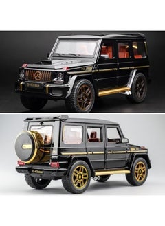 حديقة الألعاب سيارة موديل 1/24 بنز G63 AMG - سيارة لعبة سحب للخلف من سبائك الزنك مع صوت وضوء | هدية رائعة للأطفال وهواة الجمع (أسود)  - Image 2