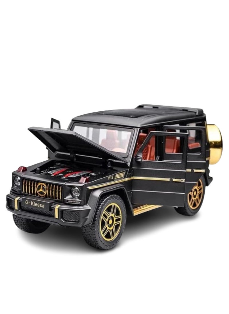 TOY GARDEN 1/24 Benz G63 AMG Model Car – Zinc Alloy Pull Back Toy Car with Sound & Light | Exquisite Gift for Kids & Collectors (Black)  - Image 1
