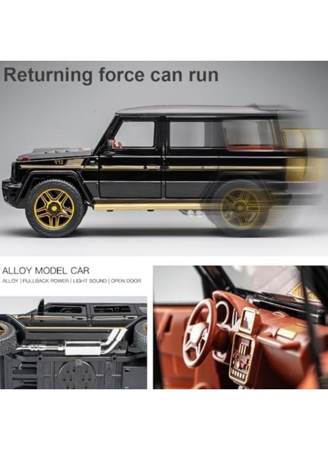 TOY GARDEN 1/24 Benz G63 AMG Model Car – Zinc Alloy Pull Back Toy Car with Sound & Light | Exquisite Gift for Kids & Collectors (Black)  - Image 4