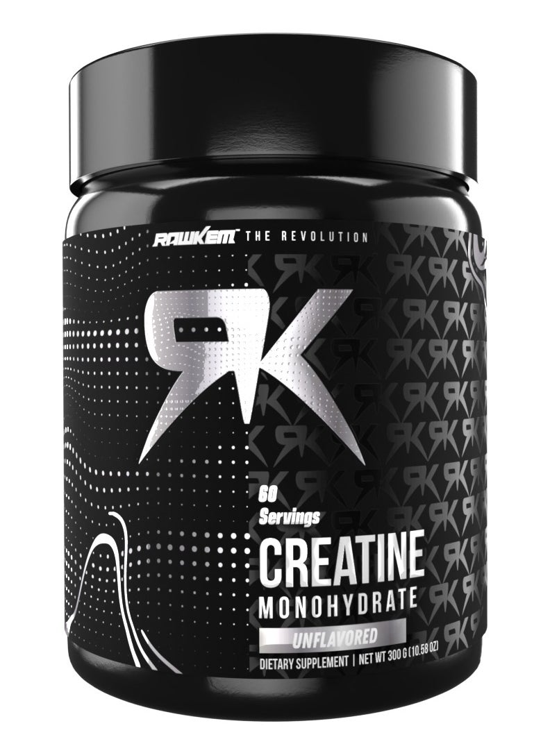 RawKem - Rawkem Creatine Monohydrate Powder – 100% Pure Micronized – unflavored – Pre-workout and post-workout recovery supplement for strength to increase muscle mass - 60 servings, 300 g - Image 1