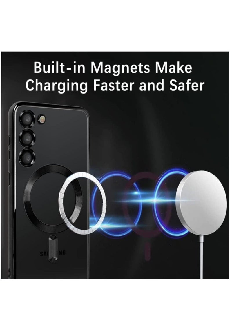Magnetic Clear Case for Samsung Galaxy S23 with Camera Lens Protector Magsafe Compatible Electroplated Soft TPU Shockproof Anti-Scratch Phone Case - Image 3