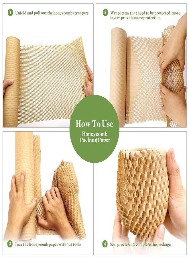 SecureShip 15" Paper Cushioning Wrap Honeycomb Wrap - Packing- Alternative To Bubble Wrap Roll - Packing Paper For Moving - Shipping Supplies (10 Meter x 15" Roll Expandable upto 15M) - Image 3