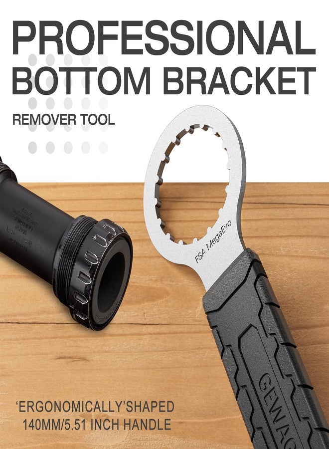 GEWAGE Bicycle Bottom Bracket Tool - Bottom Bracket Removal Install Tool Compatible with Shimano Hollowtech II/BB9000, BBR60,FSA MegaEvo - BB Remover with Crank cap wrench(FSA MegaEvo) - Image 4