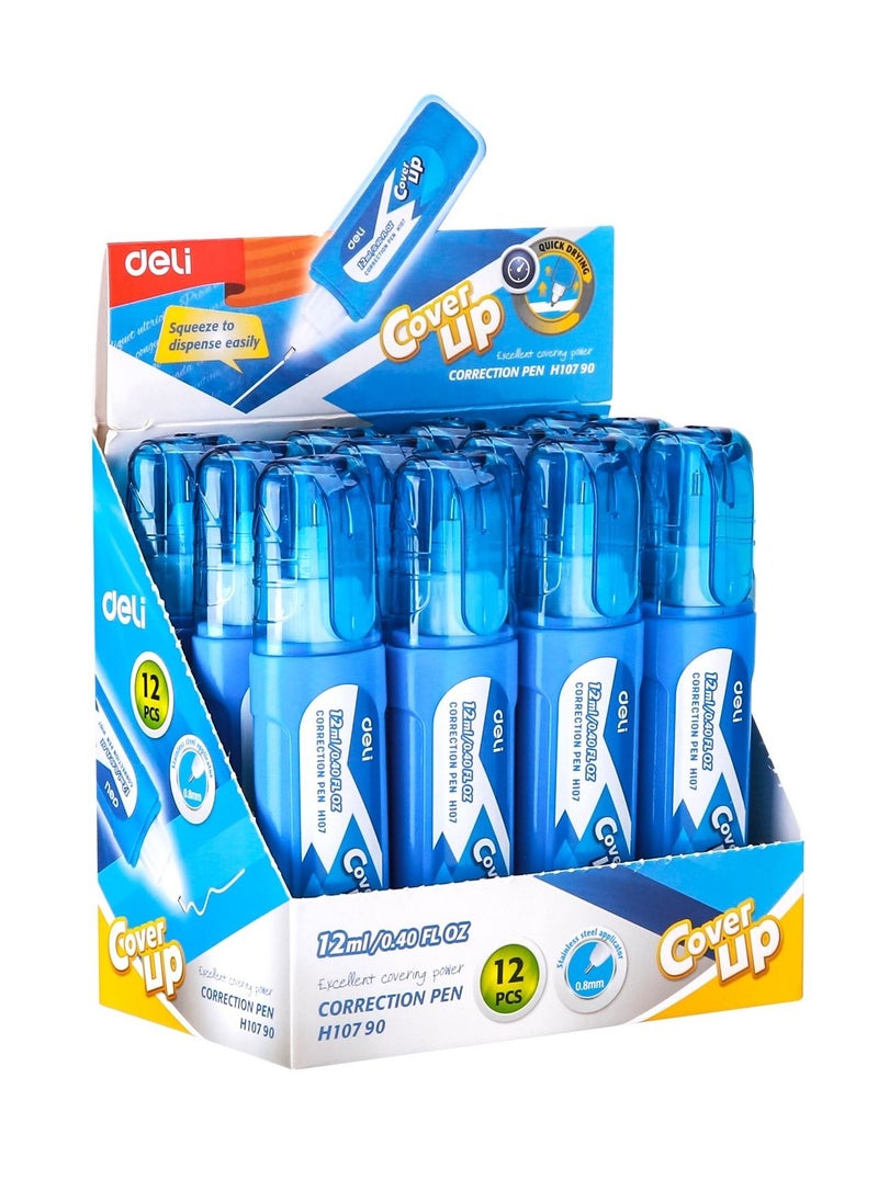 Deli 12-Piece Correction Pen  12ml Content  - Image 2