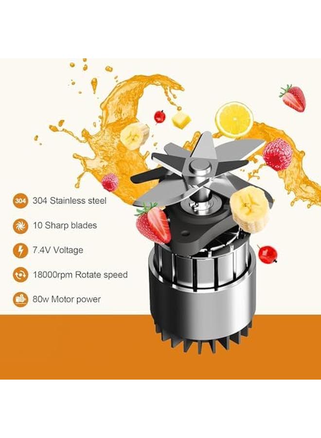 لينجي خلاط محمول بحجم شخصي، كوب عصارة، خلاط صغير للمخفوقات والعصائر، 16 أونصة، خلاط صغير محمول باليد، آلة فواكه للسفر، نزهة، مكتب، صالة الألعاب الرياضية، أبيض حليبي - Image 2