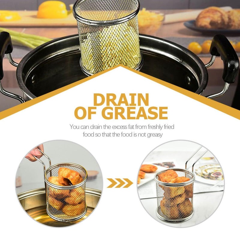 Stainless Steel Chip Fryer Basket 4 Pack for French Fries Fried Chicken Home Commercial Use - Image 4