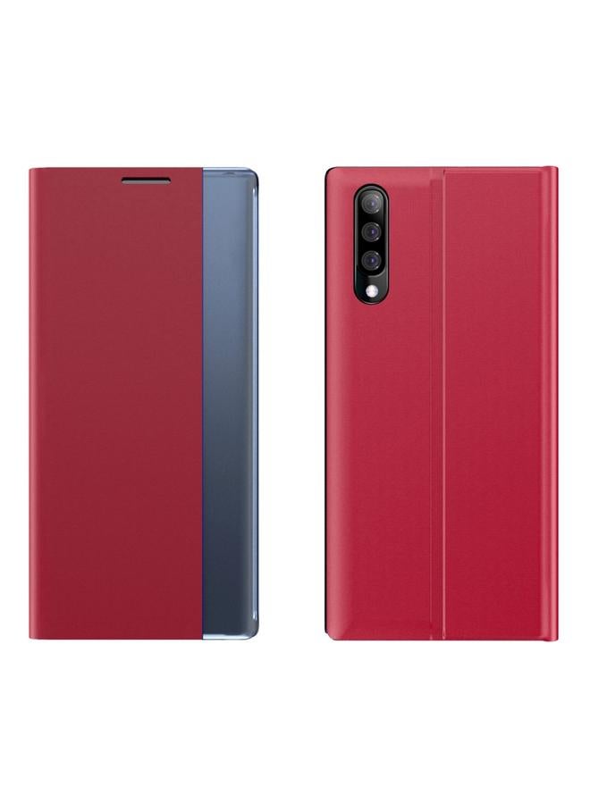 S-TOP Case For Galaxy A50 / A30S / A50S Plain Texture Cloth Attraction Flip Holder Leather Phone Case - Image 2