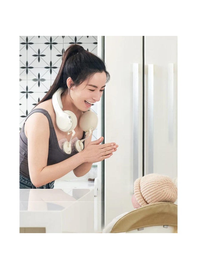 Snow Bear Rechargeable Neck-Hanging Double Breast Pump Set - Beige - Image 5