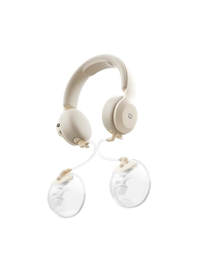 Snow Bear Rechargeable Neck-Hanging Double Breast Pump Set - Beige - Image 1