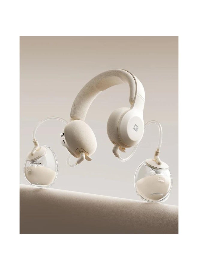 Snow Bear Rechargeable Neck-Hanging Double Breast Pump Set - Beige - Image 2