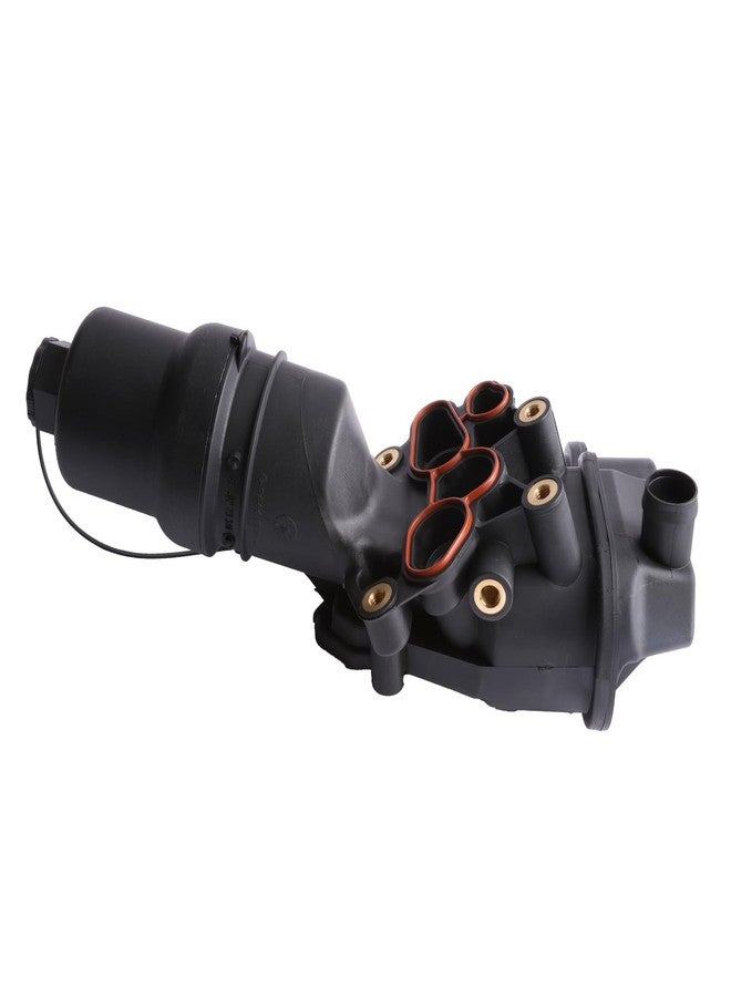 MITZONE Engine Oil Cooler Filter Housing Assembly Compatible with 2006-2015 VW Jetta GTI Golf R Passat Audi A4 A3 TT TTS 2.0L Replace 06F115397K 06F115397J 06F115397H - Image 1