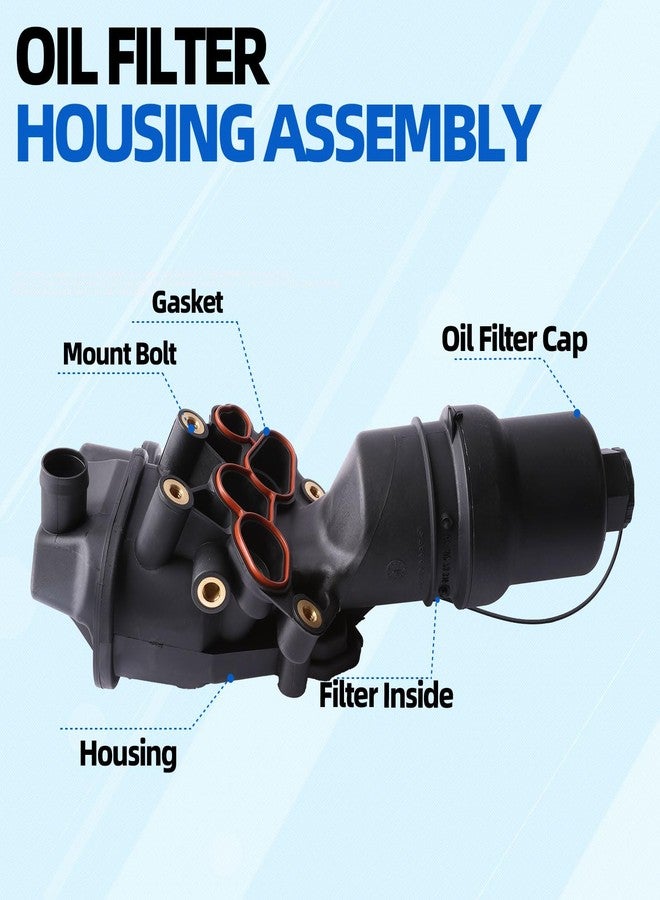 MITZONE Engine Oil Cooler Filter Housing Assembly Compatible with 2006-2015 VW Jetta GTI Golf R Passat Audi A4 A3 TT TTS 2.0L Replace 06F115397K 06F115397J 06F115397H - Image 3