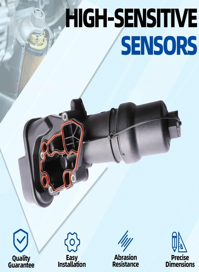 MITZONE Engine Oil Cooler Filter Housing Assembly Compatible with 2006-2015 VW Jetta GTI Golf R Passat Audi A4 A3 TT TTS 2.0L Replace 06F115397K 06F115397J 06F115397H - Image 4