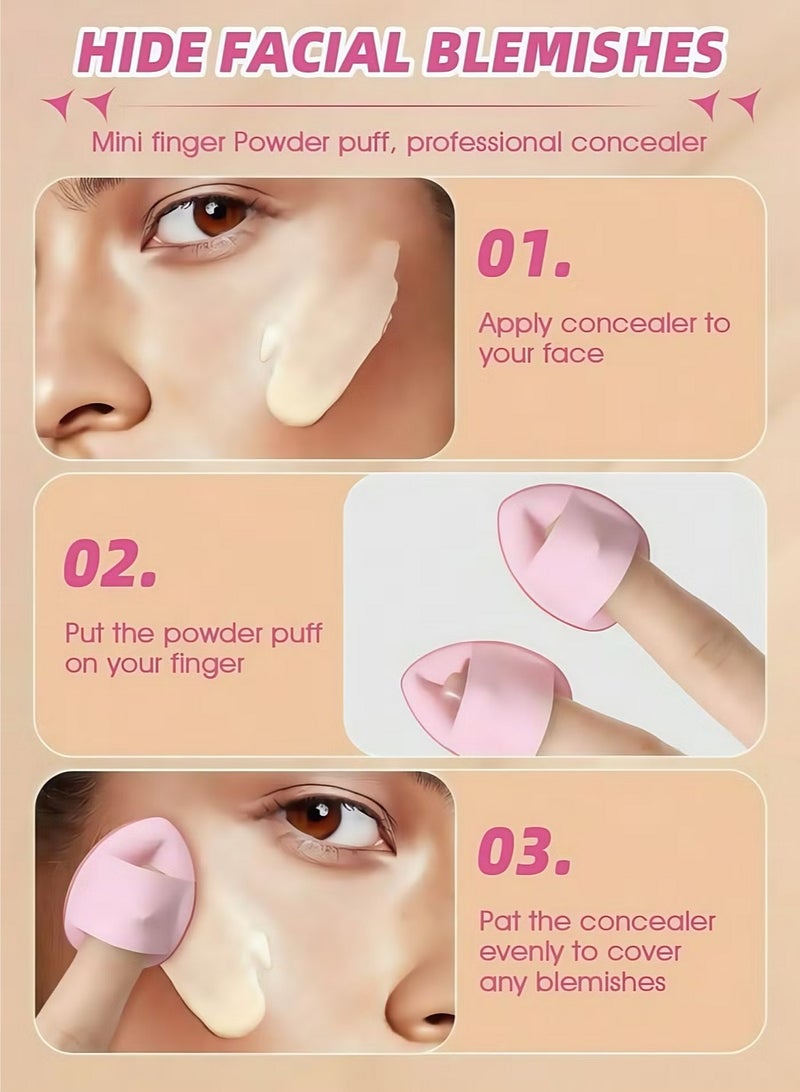 14-Piece Makeup Sponge Set- Multi soft color Mini Makeup Sponge, Powder Puff Long Lasting Beauty Sponge Wet & Dry Use for Women Pink - Image 5