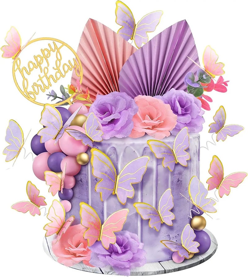 Bluejw Ychon Dried Palm Leaf Cake Topper, Natural Dried Flower Bouquet Cupcake Topper - Reusable Dried Plants Cake Decorations - Image 5