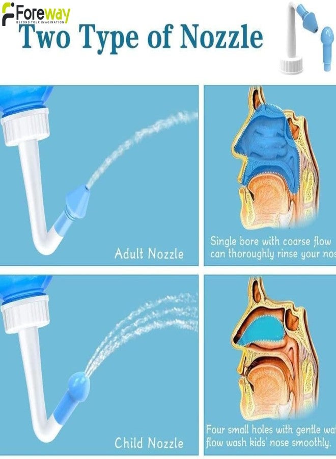 FOREWAY Neti Pot Sinus Rinse Bottle Nasal Wash Bottle Sinus Rinse Bottle Nose Wash Cleaner Pressure Rinse Nasal Irrigation for Adult And Kid BPA Free 300 ML - Image 5