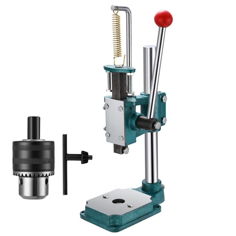 Soiiw Leather Hole Puncher Hand Punching Machine Heavy Duty Manual Press Puncher Punch Tools for DIY Leather Craft Punching Holes with 1.5-13mm Clamping Chuck - Image 1