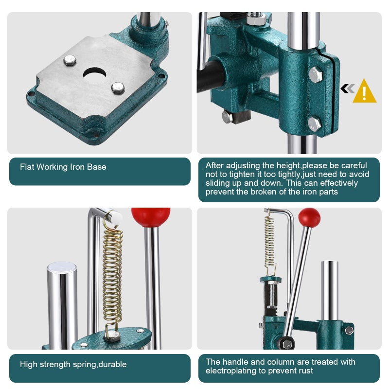 Soiiw Leather Hole Puncher Hand Punching Machine Heavy Duty Manual Press Puncher Punch Tools for DIY Leather Craft Punching Holes with 1.5-13mm Clamping Chuck - Image 3