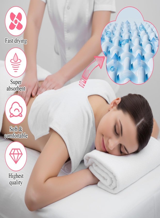 Caeuiciw 5 Pieces Facial Towels for Estheticians Wrap Soft Facial Cloth with Split Design Microfiber Soft Spa Towel for Skincare, Massage & Professional Use (White - Image 4