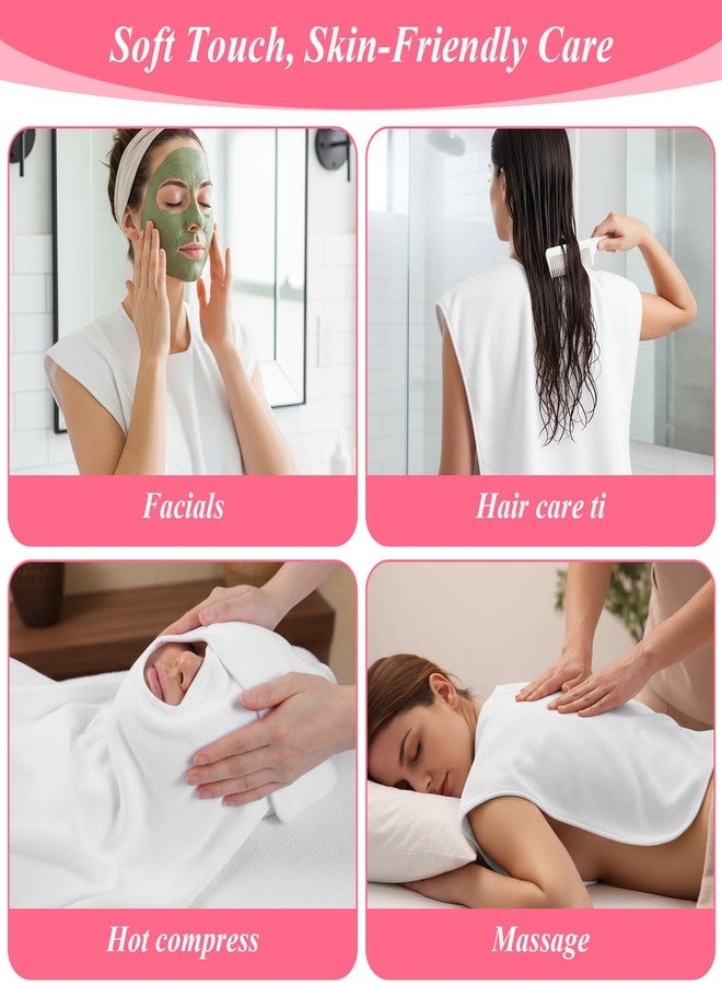 Caeuiciw 5 Pieces Facial Towels for Estheticians Wrap Soft Facial Cloth with Split Design Microfiber Soft Spa Towel for Skincare, Massage & Professional Use (White - Image 5