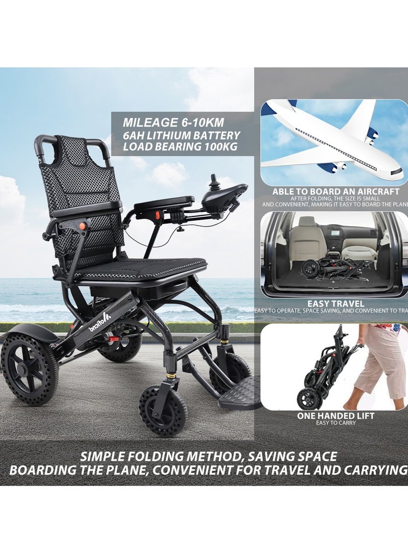 Lightweight Folding Electric Wheelchair, Only 34lbs, Foldable Power Wheelchair for Adults, Dual Motors, Motorized Mobility Scooters for Seniors, All Terrain, Travel Size, Airline Approved - Image 2
