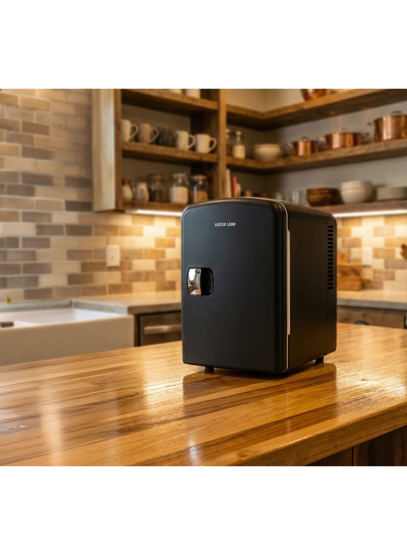 GREEN LION Mini Fridge 4L Compact Capacity / Cool & Warm Function / AC & DC Power Support / Portable Quiet Design / Skincare & Beverage Storage - Black - Image 4