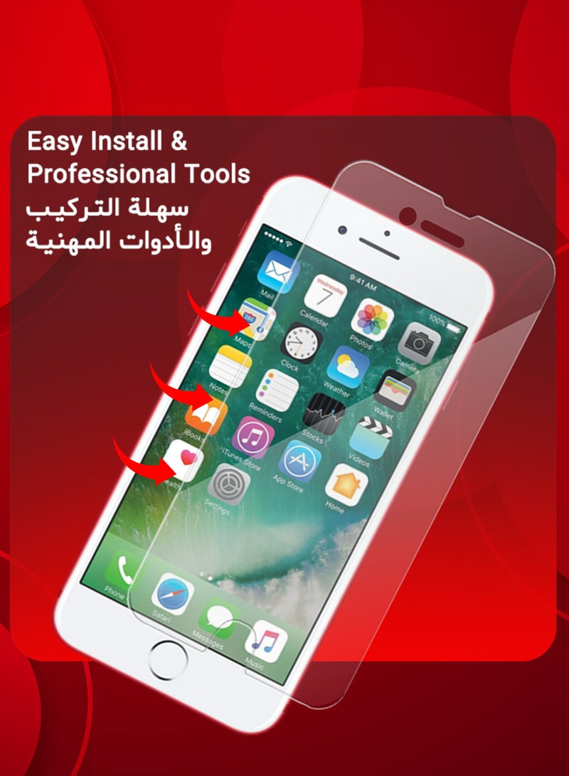 CATANES (For Apple iPhone 7) 2Packs,  Screen Protector Shockproof Anti Bubble Tempered Glass - Clear - Image 4