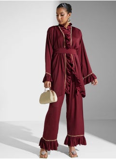 hayas closet Ruffle Detail Shirt & Pant Set  - Image 1