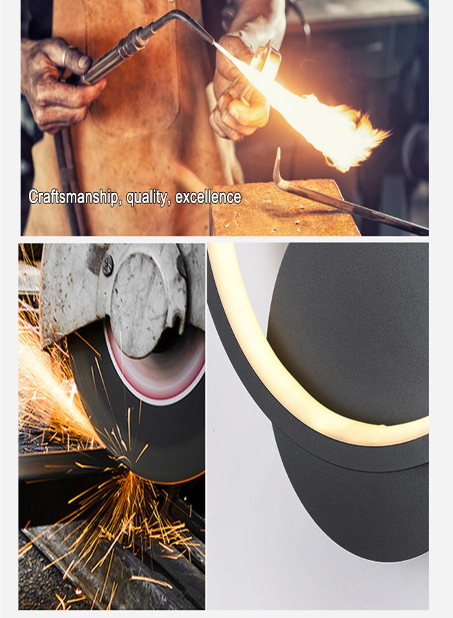 Modern Wall Lamp Black Round Interior Decoration Metal LEDs Wall Lamp Hard-Wired Wall Lamp 12W Suitable for Living Room Bedroom Dining Room Corridor Wall Lamp - Image 3