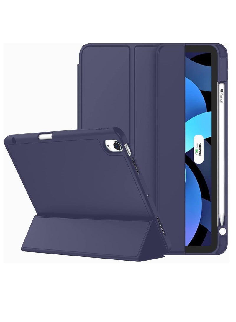إلترازون ELTRAZONE Navy Blue Slim Stand Case for iPad Air 13-Inch M2 (2024) – Smart Shell with Touch ID Support, Auto Wake/Sleep, and Translucent Back - Image 1