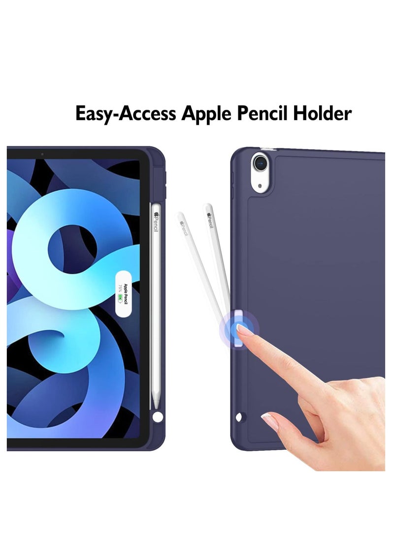 إلترازون ELTRAZONE Navy Blue Slim Stand Case for iPad Air 13-Inch M2 (2024) – Smart Shell with Touch ID Support, Auto Wake/Sleep, and Translucent Back - Image 3