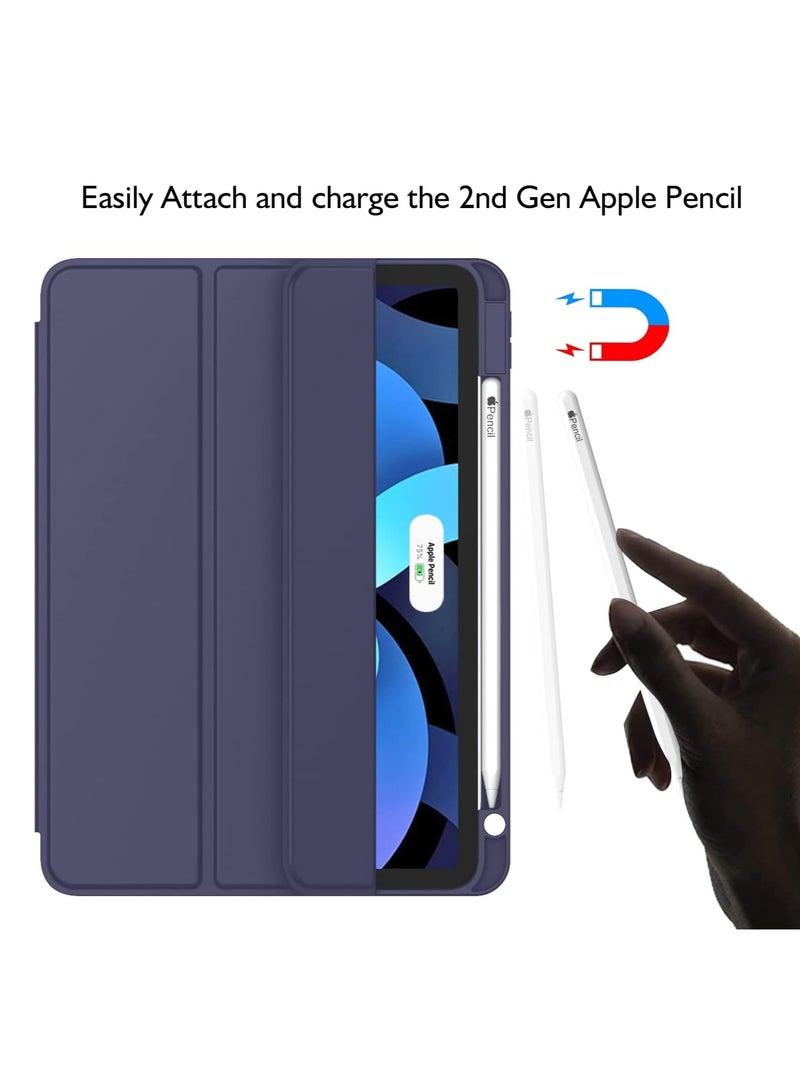 إلترازون ELTRAZONE Navy Blue Slim Stand Case for iPad Air 13-Inch M2 (2024) – Smart Shell with Touch ID Support, Auto Wake/Sleep, and Translucent Back - Image 2