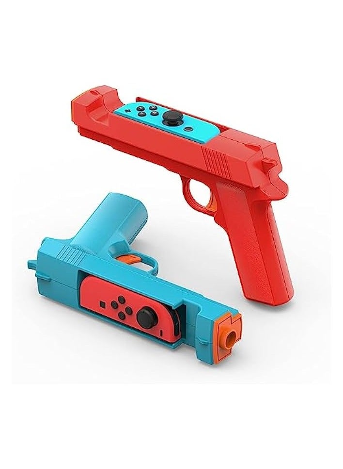 بروماس وحدة تحكم مسدس لعبة الرماية متوافقة مع Switch/Switch OLED Joy-Con، وحدة تحكم حركة قبضة اليد لألعاب الصيد مطلق النار (أزرق + أحمر) - Image 1